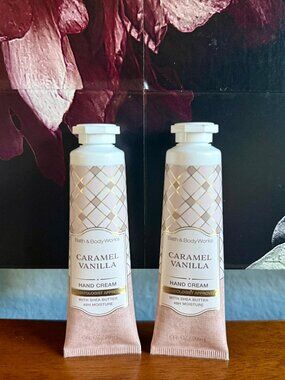 NEW 2-Pc CARMEL VANILLA Shea Butter Hand Cream 1oz Each Bath & Body Works